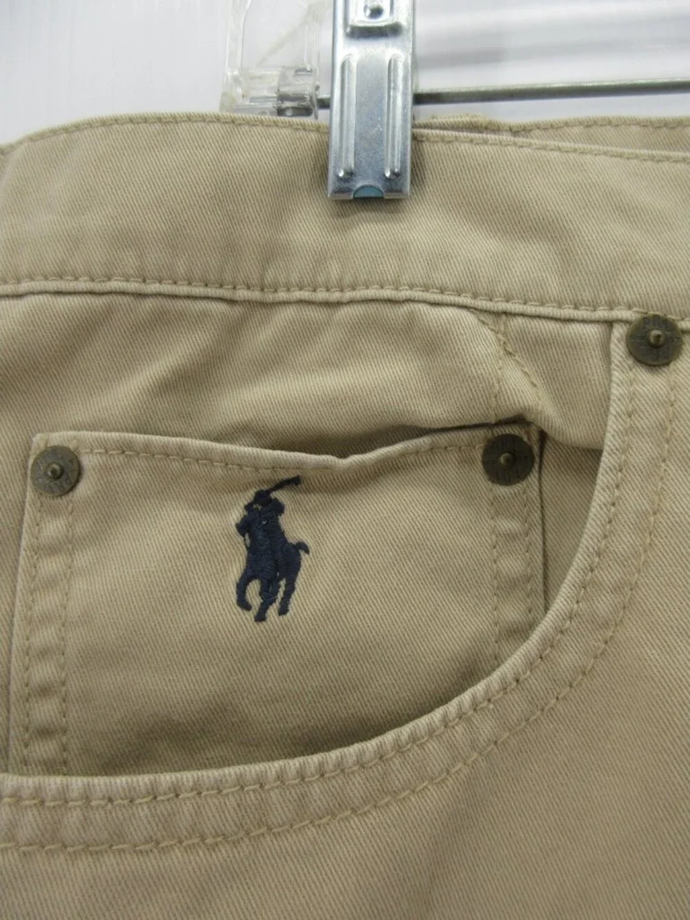 Polo Ralph Lauren Jeans 44x32 Big Khaki Straight Leg Denim Pants Pony
